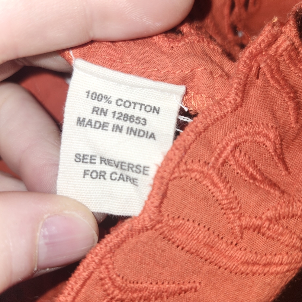 Nicole Miller Orange Eyelet Top - Picture 4 of 4